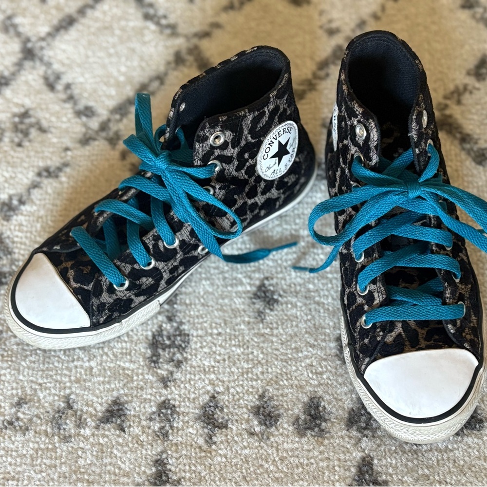 Converse Velvet Leopard Print High-Top Chucks Y2